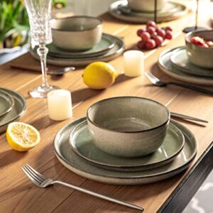 AmorArc Dinner Plates Set of 6, 10.5 Inch Reactive Glaze Ceramic Plates Set, Microwave, Dishwasher Safe, Scratch Resistant, Modern Large Dinnerware Dishes Set Kitchen Stoneware Plates