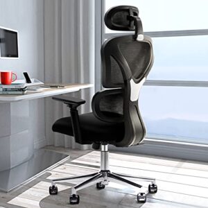 FelixKing Ergonomic Office Chair, Home Office Rolling Swivel Chair Mesh High Back Desk Chair with 3D Adjustable Armrest & Lumbar Support, Swivel Computer Chair with Headrest (Black)