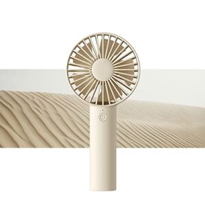 jisulife handheld portable small fan with 3 speeds, usb rechargeable hand fan, personal fan battery operate for outdoor, indoor, commute, office, travel -beige