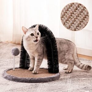 Cooenia Sisal Cat Scratcher, Cat Arch Self Groomer Massager with Cat Hair Brush and Kitty Ball Toy, Cat Scratch Pad for Kittens and Indoor Cats - Reversible Design