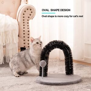 Cooenia Sisal Cat Scratcher, Cat Arch Self Groomer Massager with Cat Hair Brush and Kitty Ball Toy, Cat Scratch Pad for Kittens and Indoor Cats - Reversible Design