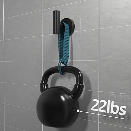 SOCONT Towel Hooks for Bathrooms Wall Mount, 2 Pack Matte Black Towel Hook for Hanging, Heavy-Duty Bathroom Wall Hooks for Towel Robe Black Wall Hooks SUS 304 Stainless Steel for Bathroom Kitchen