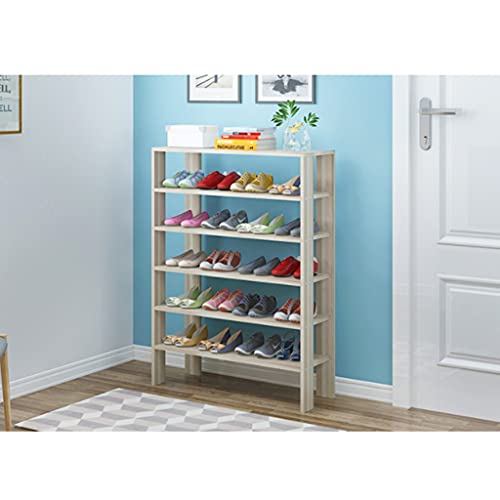 Shoe Rack 6-Tier Shoe Rack, Wooden Shoe Storage Organizer, Stackable Shoe Tower for Living Room, Entryway, Hallway, Closet (Color : White, Size : 4 Tier)