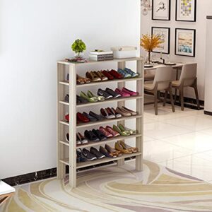 Shoe Rack 6-Tier Shoe Rack, Wooden Shoe Storage Organizer, Stackable Shoe Tower for Living Room, Entryway, Hallway, Closet (Color : White, Size : 4 Tier)