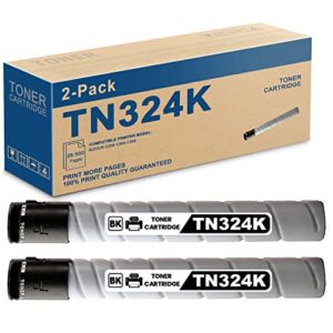 2pk black compatible tn324k | a8da130 toner cartridge replacement for konica minolta bizhub c258 c308 c368 printer-by miguicolor