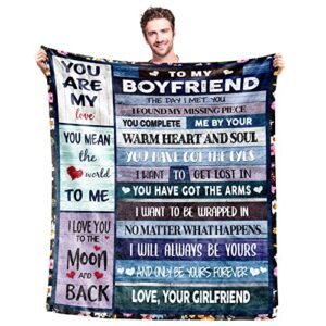 gifts for boyfriend soft blanket anniversary birthday romantic gift for him couples luxury light weight throw blanket for couch sofa bedding 50'' x 40''