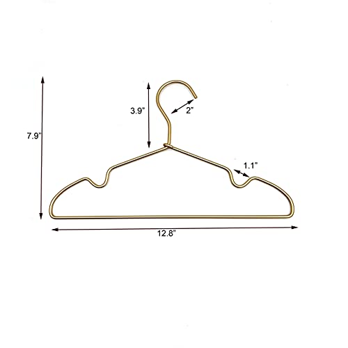 Koobay 12.6" Matte Gold Metal Kids Baby Hangers, 30Pack, Non Slip, Suit for Coated Wire Children Clothes Hangers Closet Storage, Retail Display Space Saving for Toddler Coats Infant Hangers