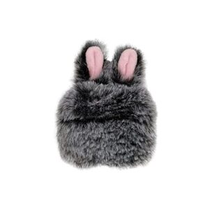 cute plush rabbit ears airpods 3 case 2021, fluffy soft shockproof anti-fall protective case cover for airpods 3rd generation (grey)