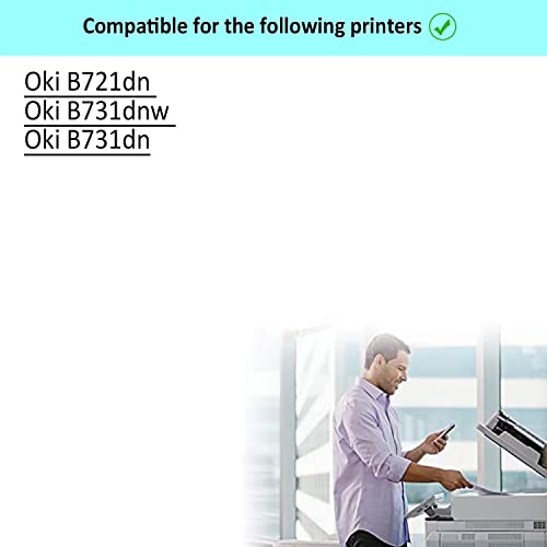 YOUTOP 1PK B721 B731 Black Toner Cartridge for 45488801 High Yield Black Toner Cartridge Compatible for Oki B721dn B731dnw B731dn