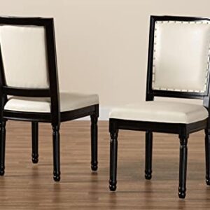 Baxton Studio Louane Beige and Black Finished Wood 2-Piece Dining Chair Set