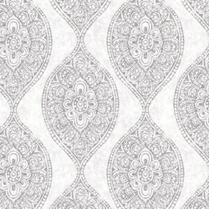 stitch & sparkle 100% cotton duck 54" ogee grey color sewing fabric by the yard, (c54d0205)