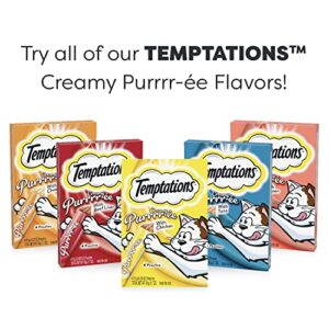 Temptations Creamy Puree with Salmon Lickable, Squeezable Cat Treats, 0.42 oz Pouches, 24 Count