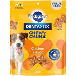 pedigree dentastix chewy chunx dental treats, small/medium dog – 13.5 oz.