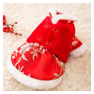 jydqm tang suit coat dog clothes jacket for dogs clothing pet outfits small cute winter warm (color : red, size : m code)