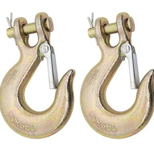 5/16 inch Clevis Slip Hook with Safety Latch, 5/16 g70 Chain Hook, 5/16 Safety Hook with Latch Forged G70 18,000 Lb Capacity for Trailer Truck Transport Tow Winch Hook Trailer