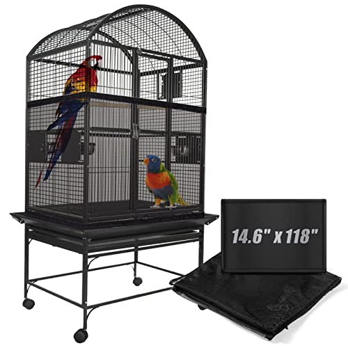 KFPPLXQ Bird Cage Netting Seed Catcher - Adjustable Bird Cage Skirt Seed Catcher, Large Soft Breathable Mesh Bird Seed Catcher for Indoor Round Square Cage