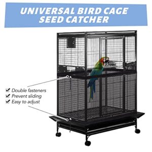 KFPPLXQ Bird Cage Netting Seed Catcher - Adjustable Bird Cage Skirt Seed Catcher, Large Soft Breathable Mesh Bird Seed Catcher for Indoor Round Square Cage