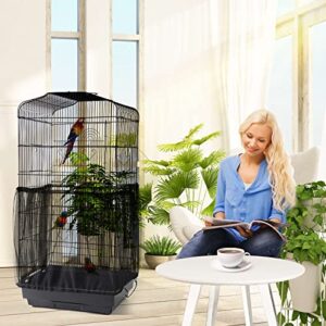 KFPPLXQ Bird Cage Netting Seed Catcher - Adjustable Bird Cage Skirt Seed Catcher, Large Soft Breathable Mesh Bird Seed Catcher for Indoor Round Square Cage