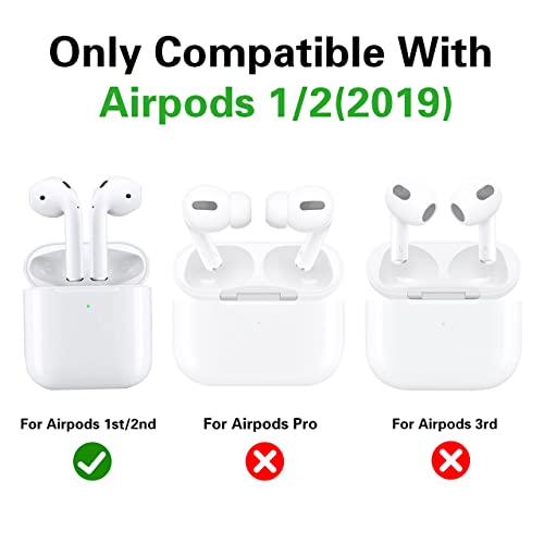 2 Pack Mulafnxal for Airpod 1/2 Case Cute Cartoon 3D Unique Silicone Cover Funny Fashion Fun Cool Character Stylish Design Air Pods Cases Women Girls Boys Teen for Airpods 1/2 Black&White Handy