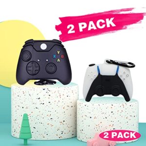 2 Pack Mulafnxal for Airpod 1/2 Case Cute Cartoon 3D Unique Silicone Cover Funny Fashion Fun Cool Character Stylish Design Air Pods Cases Women Girls Boys Teen for Airpods 1/2 Black&White Handy