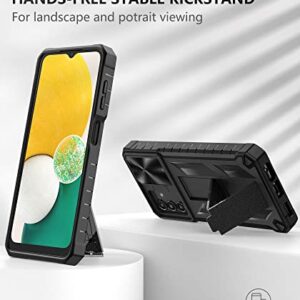 Case Designed for Samsung Galaxy A13-5G: Rugged Protective A13 4G Cell Phone Cover with Built in Kickstand & Slide - TPU Shockproof Bumper Textured Matte Case Military-Grade Drop Protection - Black