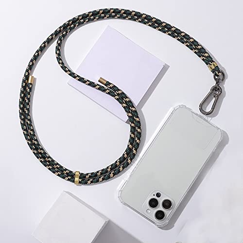 CHJN Phone Lanyard, Universal Cell Phone Lanyard with Adjustable Nylon Neck Strap, Phone Tether Safety Strap Compatible with Most Smartphones with Full Coverage (Camouflage Green), 0.328ft*0.328ft