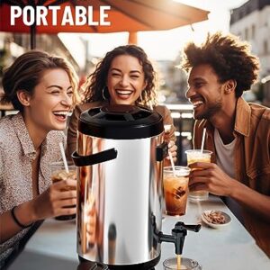 WantJoin Insulated Beverage Dispenser-75 Cup Hot&Cold water Urn for Catering-Stainless Steel Premium 12 L/3.2 Gallon Hot Drink Dispenser with Spigot for Coffee & Hot tea,Cold Milk,Water,Juice(Silver)