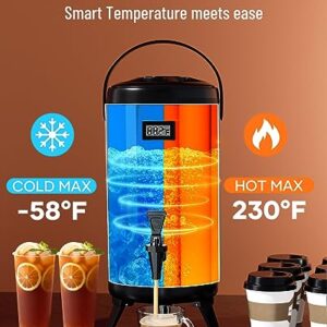 WantJoin Insulated Beverage Dispenser-75 Cup Hot&Cold water Urn for Catering-Stainless Steel Premium 12 L/3.2 Gallon Hot Drink Dispenser with Spigot for Coffee & Hot tea,Cold Milk,Water,Juice(Silver)