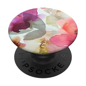 floral purple pink watercolor pattern phone popper popsockets swappable popgrip