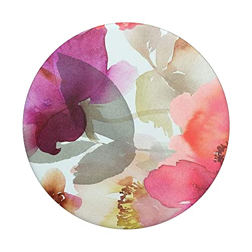 Floral Purple Pink Watercolor Pattern Phone Popper PopSockets Swappable PopGrip