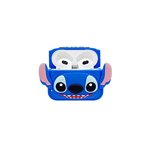 Airpods 3 Case Cover, Fashion Cool Cute Cartoon Character Stitch Backpack Case for AirPods 3rd Generation 2021 Durable Shockproof Wireless Earphone Silicone Case with Keychain for Airpod 3 Case