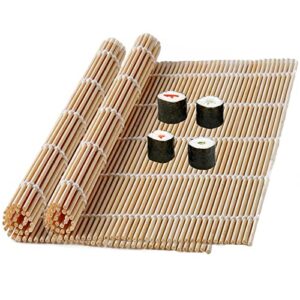 wtpncil sushi making kit, bamboo sushi rolling mat, sushi roller, sushi maker - 2pcs