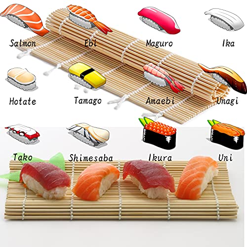 Wtpncil Sushi Making Kit, Bamboo Sushi Rolling Mat, Sushi Roller, Sushi Maker - 2PCS