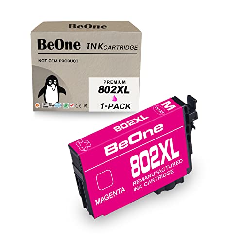 802XL Remanufactured Ink Cartridges Replacement for Epson 802 XL 802XL T802 T802XL to Use with Workforce Pro WF-4720 WF-4730 WF-4734 WF-4740 EC-4020 EC-4030 EC-4040 Printer (1 Magenta)