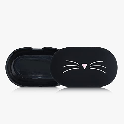 kwmobile Silicone Case Compatible with Samsung Galaxy Buds/Buds Plus Case Cover - Cat Black/White