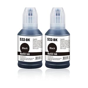 finkbst compatible ink bottle replacement for 532 t532 ecotank ink used for et-m1100 et-m1120 et-m1170 et-m2170 et-m3170 et-m3180 et m1100 m1120 m1170 m2170 m3170 m3180(2 black)