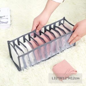 3PCS Wardrobe Clothes Organizer for Underwear and Clothing; 6,7 and 11 grids for clothes storage organization, dresser, drawer and closet organizers for: Underwear, Bra, Sweater, T-Shirt, Sock, & More