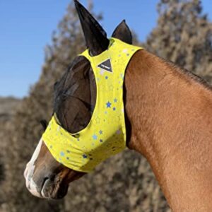TGW RIDING Horse Fly Mask Super Comfort Horse Fly Mask Elasticity Fly Mask with Ears We Only Make Products That Horses Like (S, Dark Yellow)……