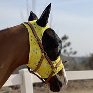 TGW RIDING Horse Fly Mask Super Comfort Horse Fly Mask Elasticity Fly Mask with Ears We Only Make Products That Horses Like (S, Dark Yellow)……