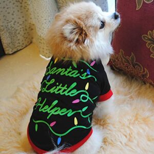 christmas pet dog sweater holiday classic apparel jumper for small medium dogs, winter warm puppy cat dog clothes jumpsuits black xs