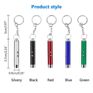 CHUQIANTONG 6PCS Cat Toy Mini Red Laser Pointer Cat Dog Interactive Training Tools White LED Torch Light with Keychain