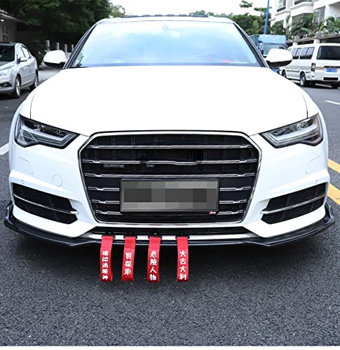 2 Pieces Car Racing JDM Tow Strap High-Strength Nylon Towing Rope Universal Auto Blue Trailer Hook Bumper Decorative with Chinese Slogan (Blue)