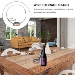 Angoily Wine Bottle Rack Decorative Red Wine Storage Holder Bar Beer Whisky Wine Display Shelf Champagne Tabletop Holders Support Stand for Kitchen Cabinet Home Decor Bronze