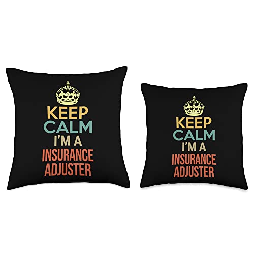 Insurance Adjuster Gifts Keep Calm I'm A Insurance Adjuster Throw Pillow, 18x18, Multicolor