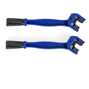 moto4u motorcycle & bike universal chain grunge cleaning brush/tool dirtbike mx steet sport off-road motorcycles atvs quad bicycles (2 pack blue)