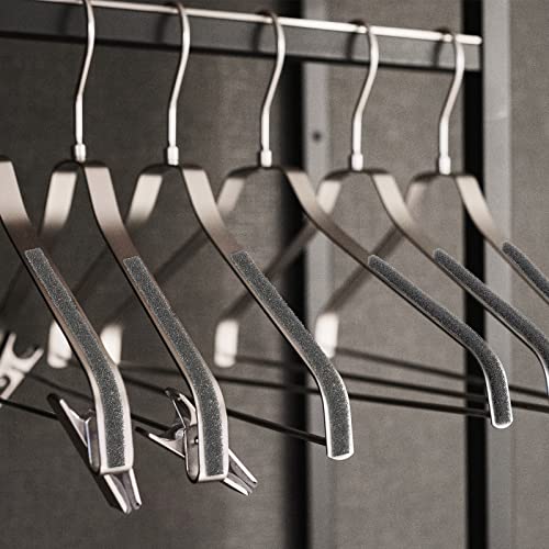 400 Count Tape Hanger Self Sticking Foam Hanger Protection Strips Adhesive Foam Strips Gray No Slip Hanger Strips Thin Hanger Grips Protection Garment Tape, Enough for 200 Hangers, 4 x 8/13 Inch