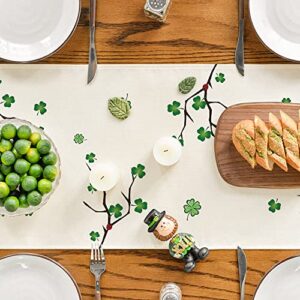 Artoid Mode Lucky Shamrock Truck St. Patrick's Day Table Runner, Seasonal Spring Holiday Kitchen Dining Table Decoration for Indoor Outdoor Home Party Decor 13 x 72 Inch