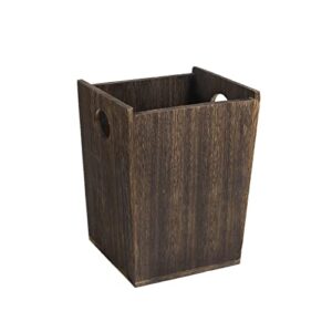 mooace small trash can, wood waste basket garbage can with handle, rustic recycling bin for bedroom, living room, office, kitchen, bathroom