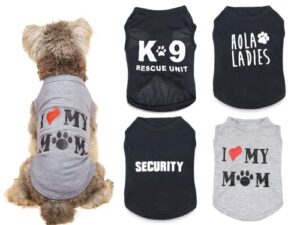 4 packs boy dog shirts small dog boy clothes tshirts for puppy boys male black dog clothes for small dogs boy