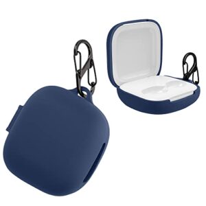 kwmobile case compatible with beats fit pro case - silicone cover holder for earbuds - dark blue